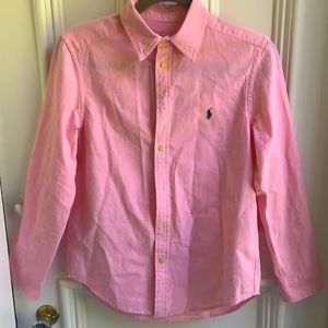 RALPH LAUREN GINGHAM COTTON DRESS SHIRT